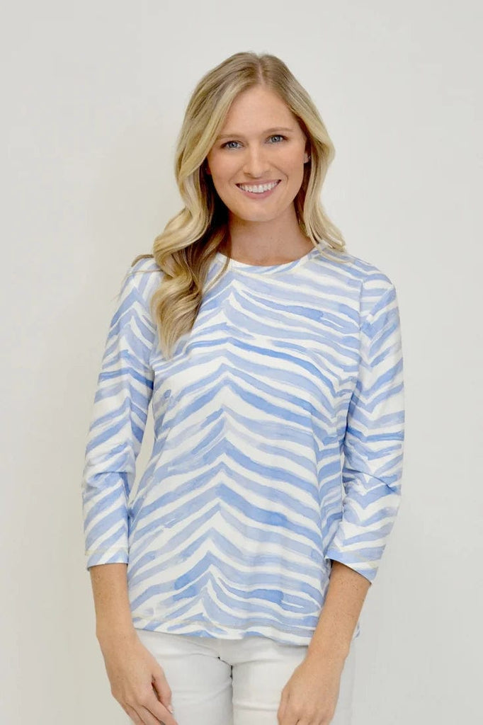 ILinen Women's Shirts & Tops 3/4 Sleeve Zebra Shirt