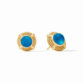 Julie Vos Earrings Julie Vos Cabochon Stud - Iridescent London Blue