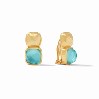 Julie Vos Earrings Julie Vos Catalina Earring with Iridescent Bahamian Blue