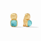 Julie Vos Earrings Julie Vos Catalina Earring with Iridescent Bahamian Blue