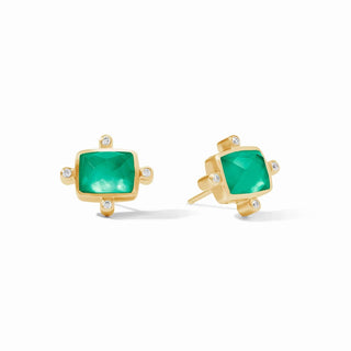 Julie Vos Earrings Julie Vos Clara Stud Iridescent Emerald Green