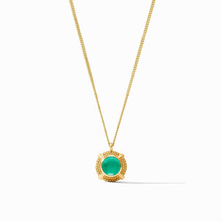 Julie Vos Necklaces Julie Vos Cabochon Solitaire Necklace Iridescent Emerald Green