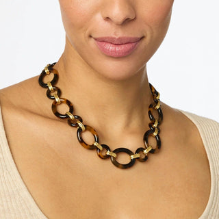 Julie Vos Necklaces Julie Vos Madison Link Necklace Tortoiseshell