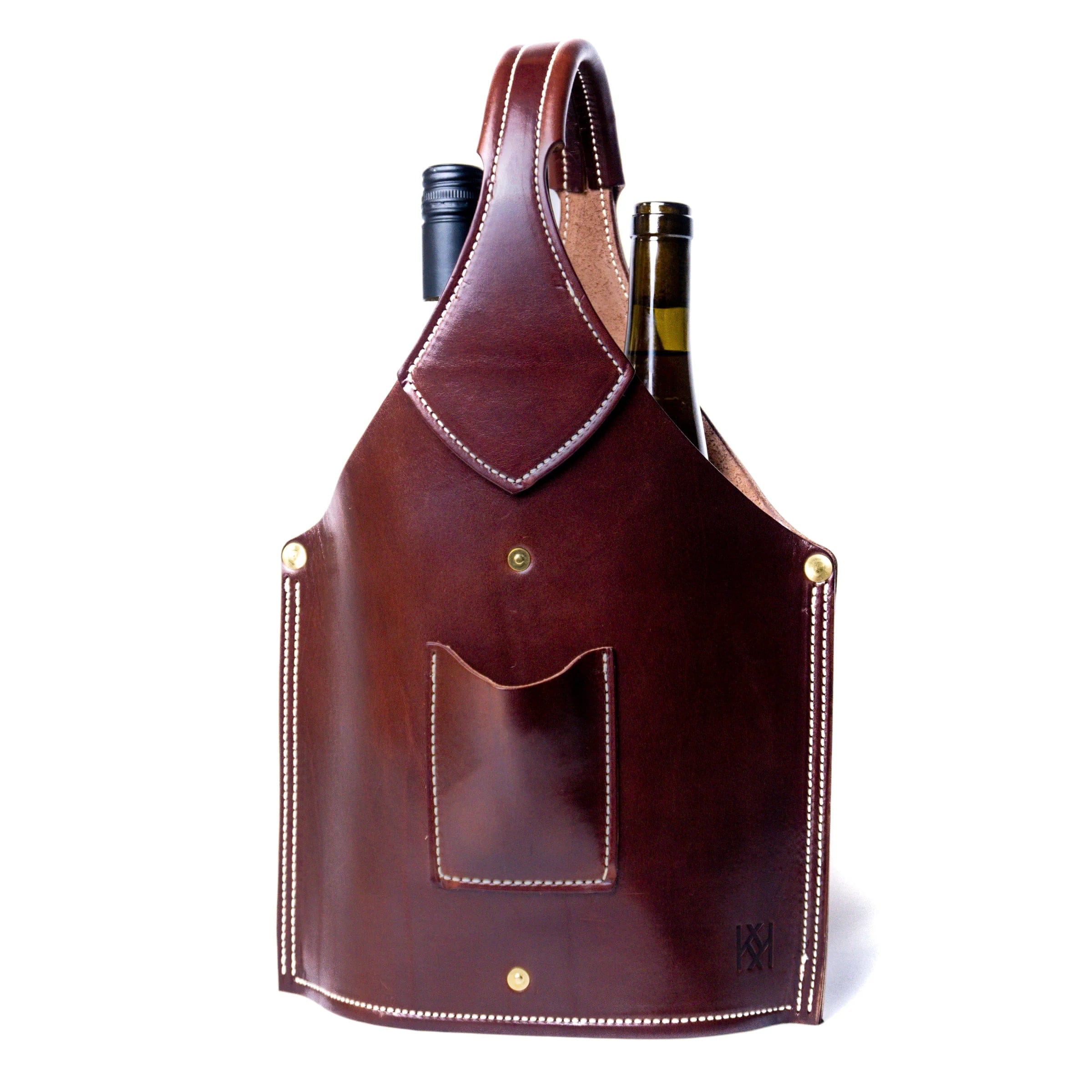 Kingfisher Cocktail Items Harness Brown Kingfisher Double Leather Wine Tote