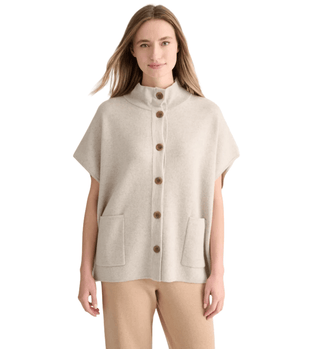 Kinross S/L Button Mock Cardigan