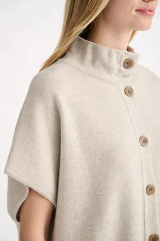 Kinross S/L Button Mock Cardigan