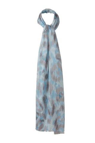 Kinross Painted Leopard Print Scarf