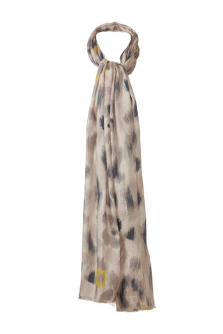 Kinross Painted Leopard Print Scarf
