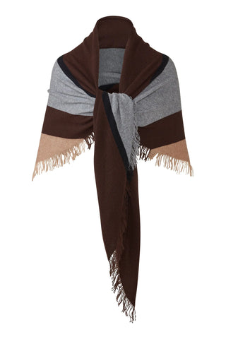 Kinross Stripe Fringe Triangle Shawl