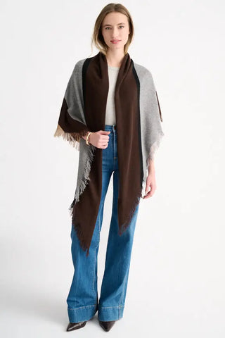Kinross Stripe Fringe Triangle Shawl