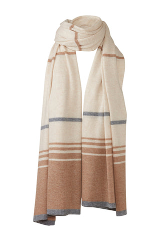 Kinross Colorblock Travel Wrap in Sandstone Multi