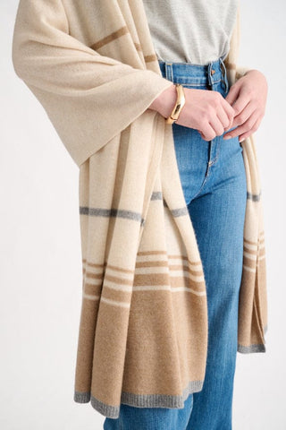 Kinross Colorblock Travel Wrap in Sandstone Multi