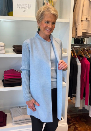 Kinross Rib Sleeve Coat Kinross Horizon blue color