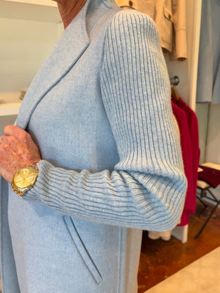 Kinross Rib Sleeve Coat Kinross sleeve in horizon blue