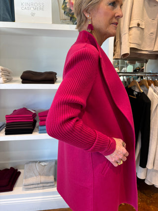 Kinross Rib Sleeve Coat Kinross Cranberry from side