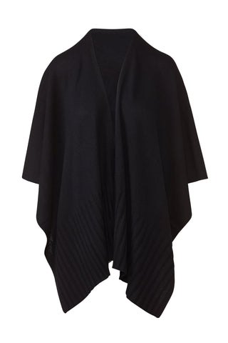 Kinross Cashmere Ruana in Black