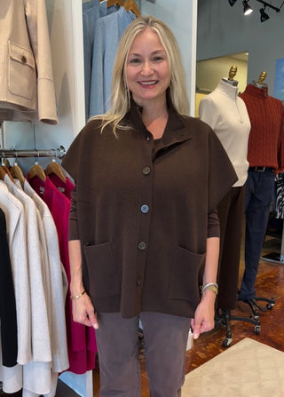 Kinross S/L Button Mock Cardigan Kinross