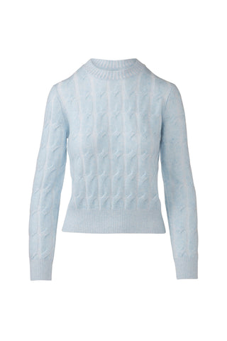 Kinross Plaited Cable Crew in Horizon/Ivory