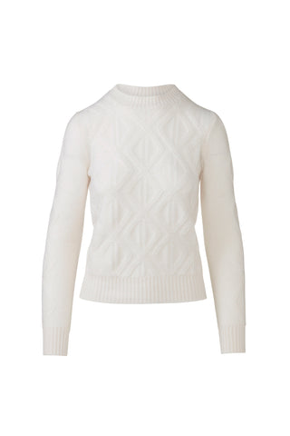 Kinross Diamond Cable Crew in Ivory