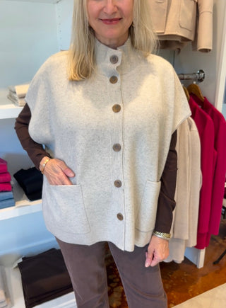 Kinross S/L Button Mock Cardigan Kinross