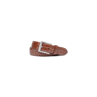 Kleinberg Men's Belts Cognac / 34 Kleinberg Italian embossed croc belt