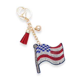 American Flag Bag Charm