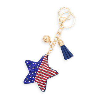 American Flag Star Bag Charm