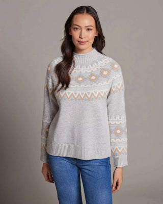 Alashan 100% Merino Vail Fair Isle Mock Neck Sweater