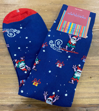 Marcoliani Men's Socks Blue Maroliani "Were is Santa" Men's Socks