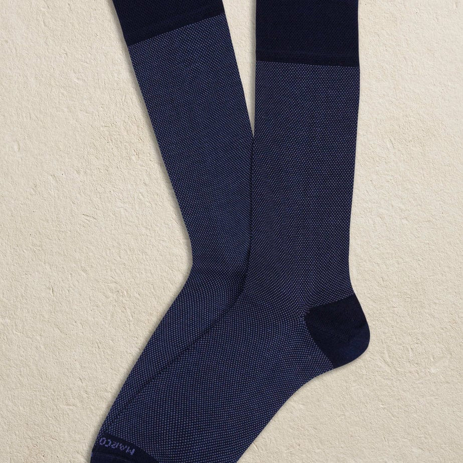 Marcoliani Men's Socks Navy Marcoliani - Pima Lisle Birdseye 3741T