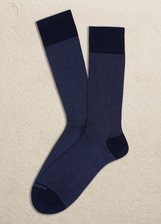 Marcoliani Men's Socks Navy / One size Marcoliani Over the Calf Pima Cotton Birdseye Socks