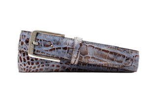 Martin Dingman Palmer Blue Washed Alligator Grain Belt