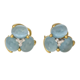 Mazza Aqua Marine, Diamond Earrings