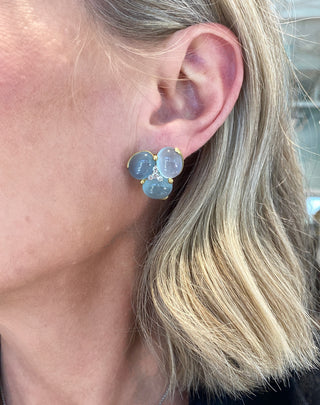 Mazza Earrings Mazza Aqua Marine, Diamond Earrings