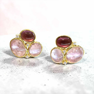Mazza Pink Tourmaline and Diamond Earrings