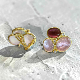 Mazza Pink Tourmaline and Diamond Earrings