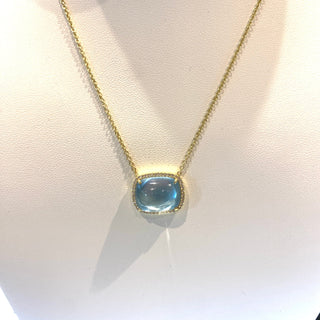 Mazza Necklaces Mazza Blue Topaz, MOP, & Diamond Necklace