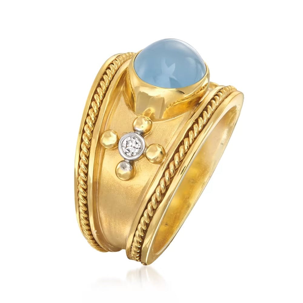 Mazza Rings Mazza Aquamarine and Diamond Ring