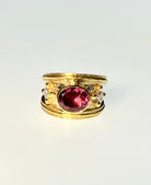 Mazza Rings Pink Tourmaline 14kt Gold Ring with .10ct Diamond