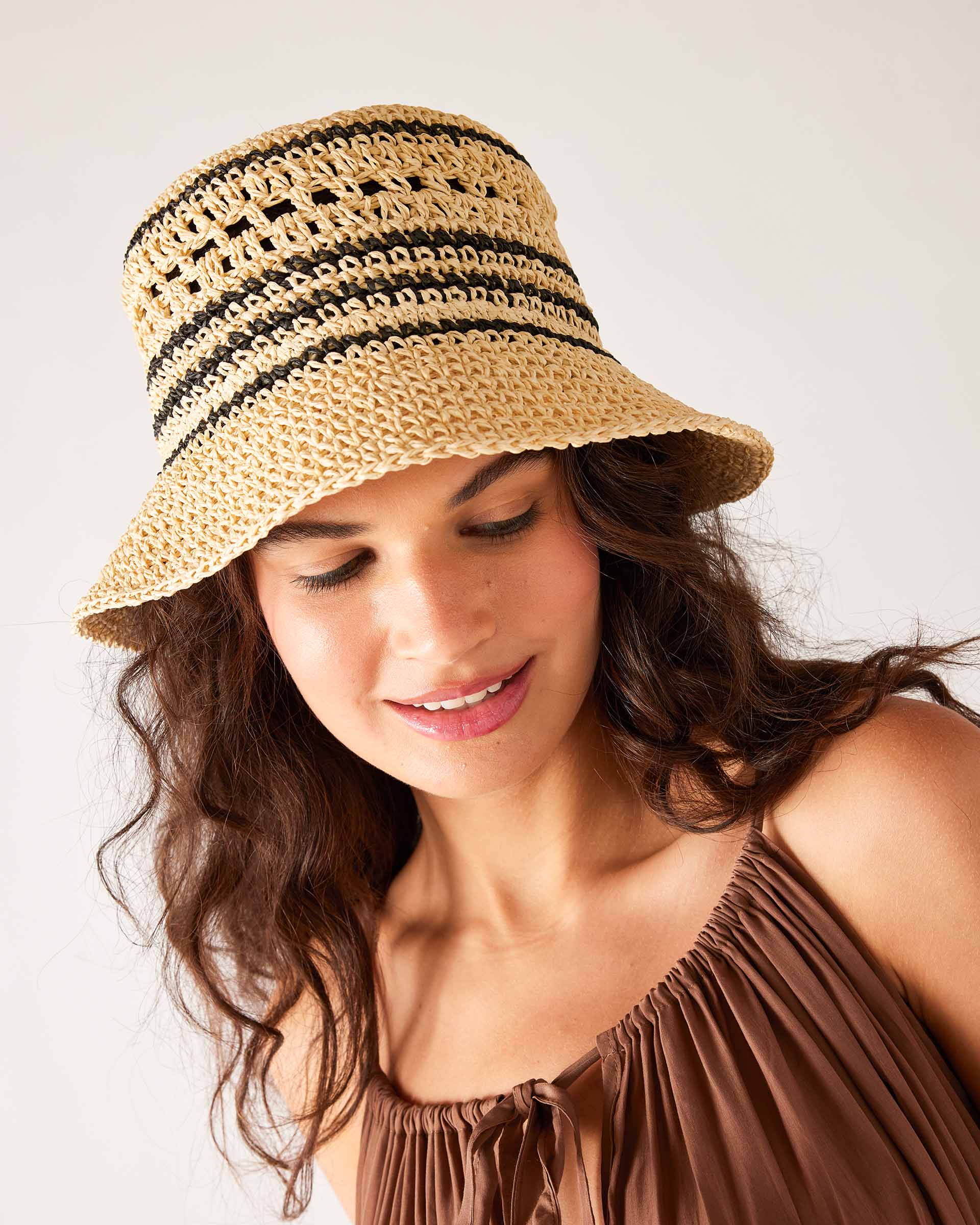 Mersea Women's Hat Palm Stripe Mersea Calypso Bucket Hat