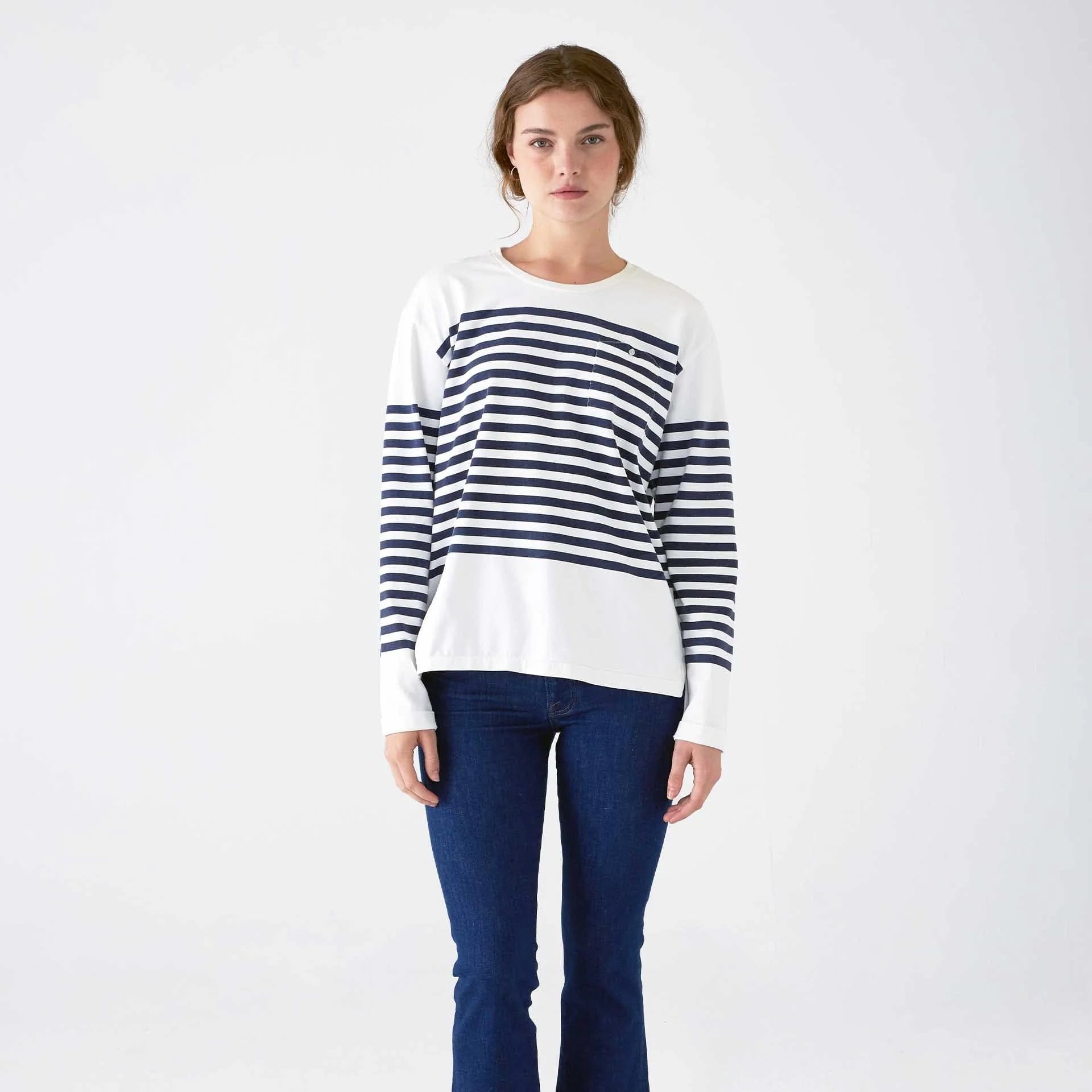 Mersea Women's Shirts & Tops Striped Navy / Small Boater Longsleeve Shirt