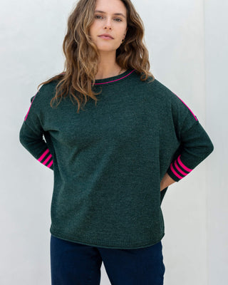 Mersea Women's Sweaters O/S Mersea Catalina Crewneck Sweater Alpine/Lipstick