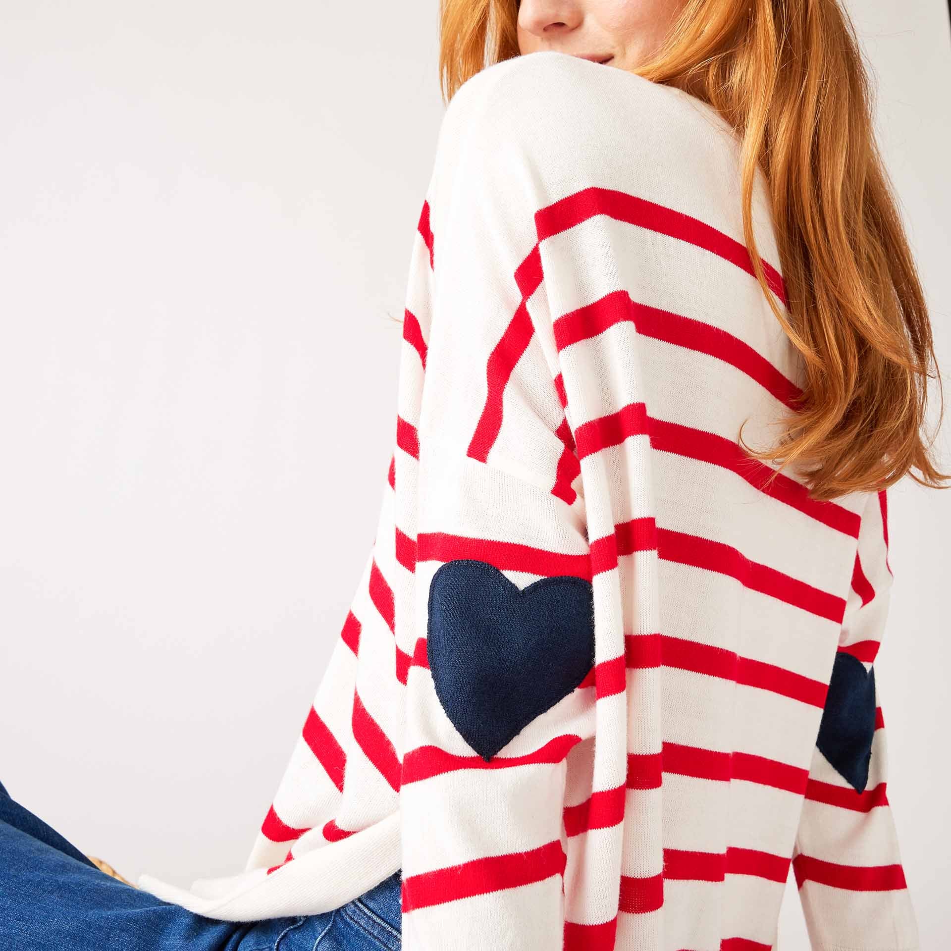 Mersea Women's Sweaters White/Red Stripe / O/S Mersea Amour Sweater