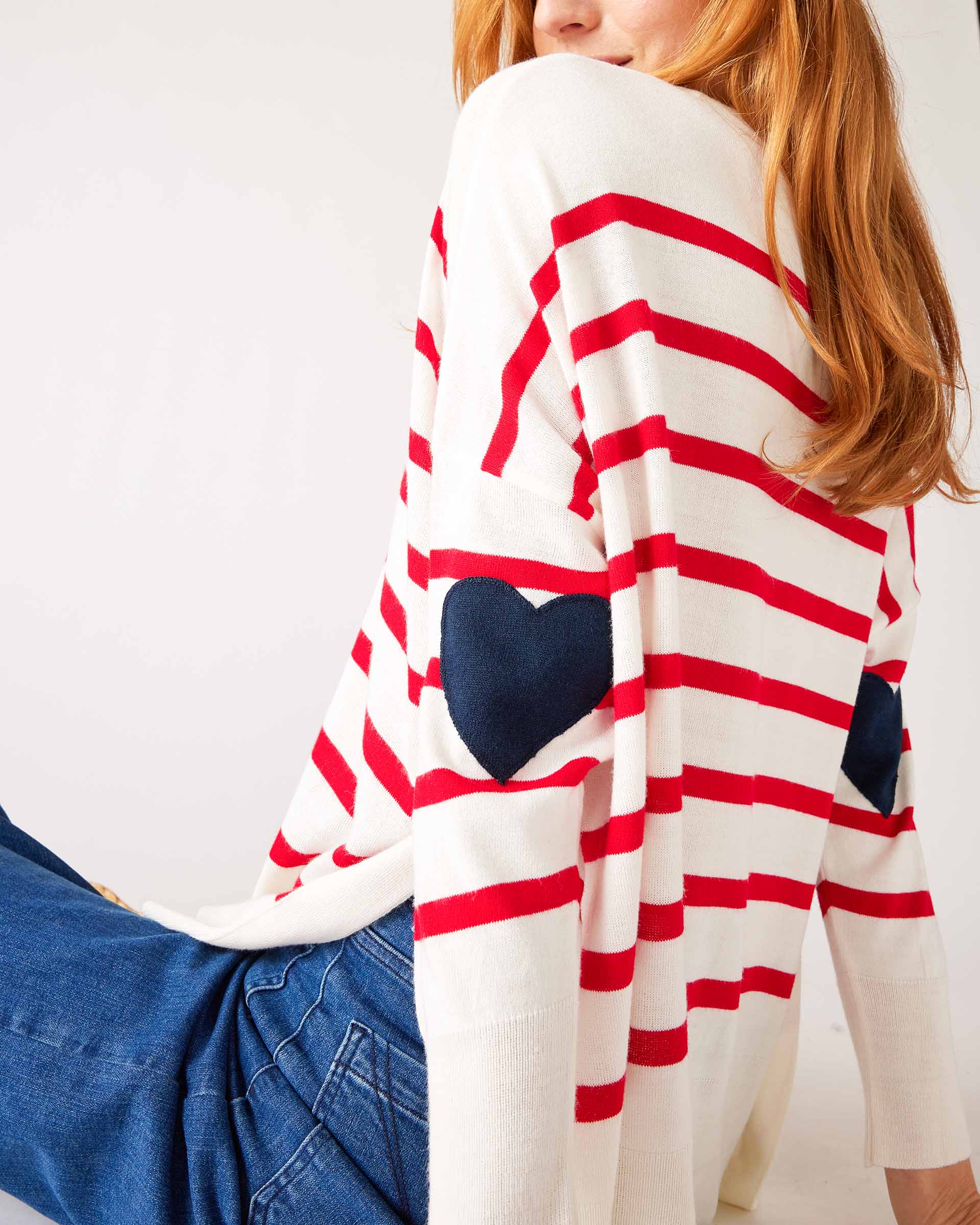 Mersea Women's Sweaters White/Red Stripe / O/S Mersea Amour Sweater
