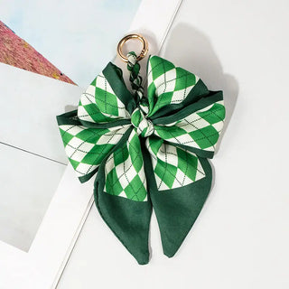 Bow Scarf Bag Charm Green