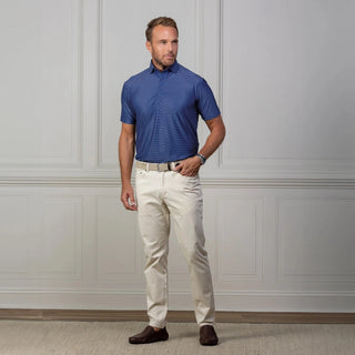 Collars & Co Sawyer Navy/white Stripe Polo