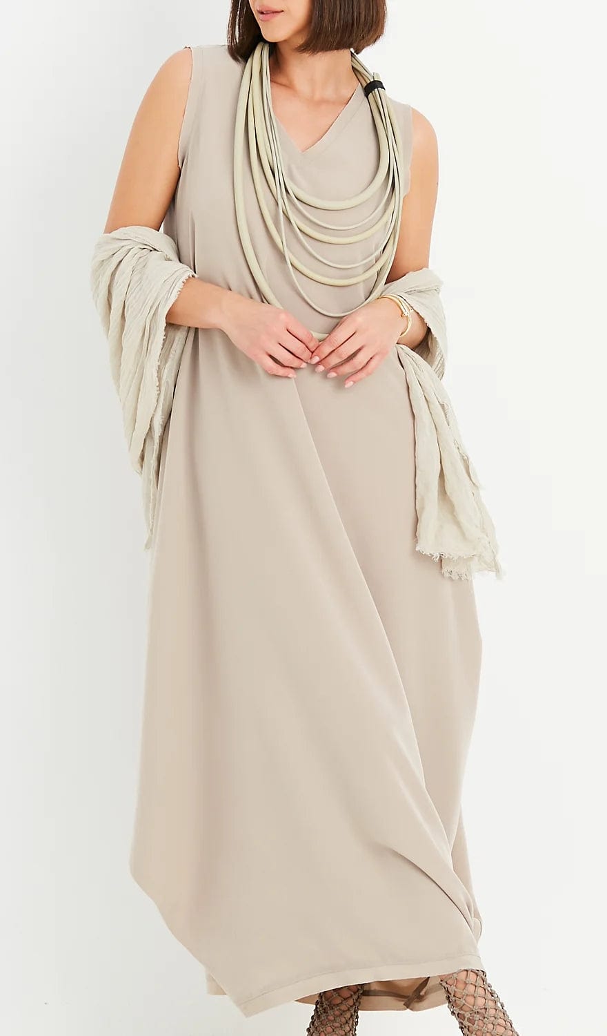PLANET by Lauren G Women's Dresses Fawn / 3 (10-16) Planet Parachute Silk Dress