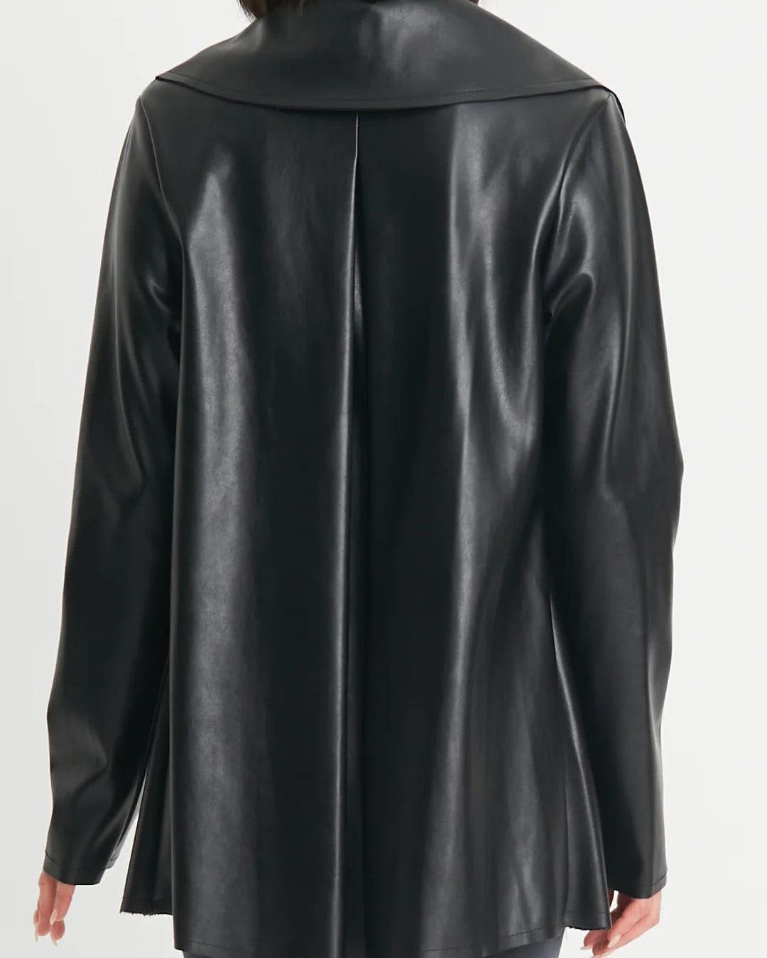 PLANET by Lauren G Women's Jackets Black / 2 Planet Vegan Leather Plead Jacket