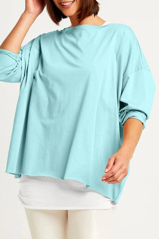 PLANET by Lauren G Women's Shirts & Tops Haze / O/S Planet Pima Cotton Luxury Boxy Tee