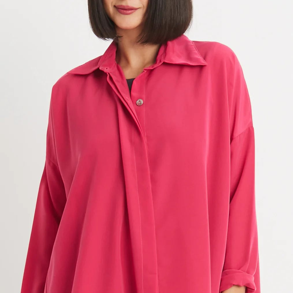 PLANET by Lauren G Women's Shirts & Tops Lipstick / One Size E-Z Shirt